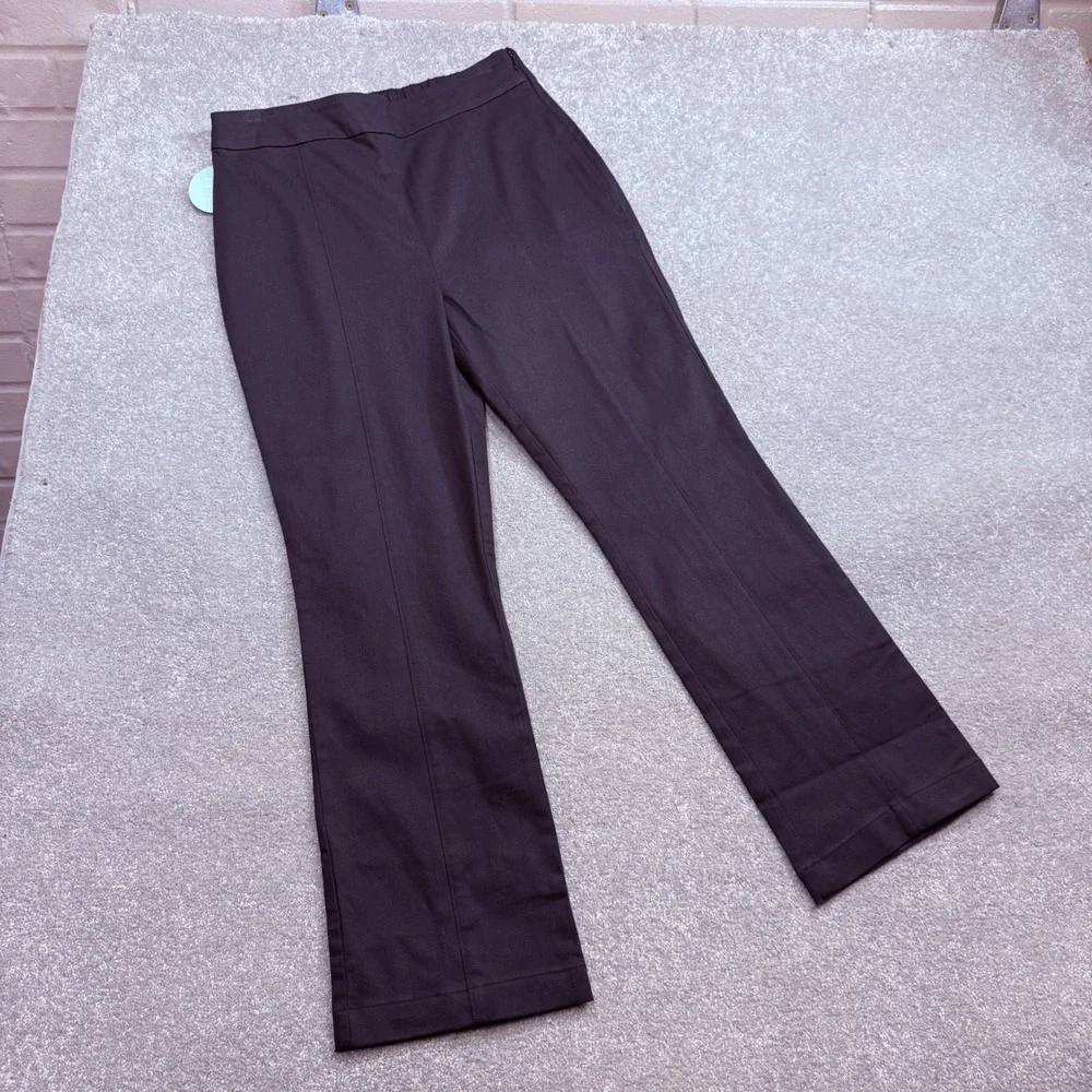 Hill House Home Claire Pant Trousers Cropped‎ Black NWT High Rise Flare Leg Med